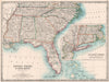 USA SOUTH EAST/ATLANTIC STATES. Carolinas Florida Georgia &c. JOHNSTON 1906 map
