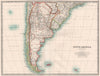 SOUTH AMERICA SOUTHERN. Chile Argentina Paraguay Uruguay. JOHNSTON 1906 map