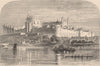 WINDSOR CASTLE. View from the Thames. Rowing. Sailing 1882 old antique print
