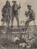 FRANCE. Shepherds of the Landes 1882 old antique vintage print picture