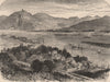 GERMANY. The Rhine and the Drachenfels from Rolandseck 1882 old antique print