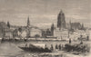 FRANKFURT-ON-THE-MAIN. View of the city. Germany 1882 old antique print