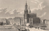 DRESDEN. Augustus Bridge. Court Church. Royal Castle. Germany 1882 old print
