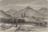GERMANY. Eisenach and the Castle of the Wartburg 1882 old antique print
