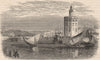 SEVILLE. The Guadalquivir, with the Golden Tower. Spain 1882 antique print