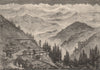 INDIA. The Snowy range from the neighbourhood of Shimla 1882 old antique print