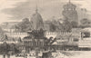 INDIA. The Car and procession of Jagganath 1882 old antique print picture