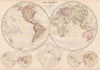 WORLD IN HEMISPHERES. Equatorial Antarctic London planes. BLACKIE 1882 old map