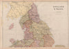 ENGLAND AND WALES NORTH. Counties & railways. Westmoreland. BLACKIE 1882 map