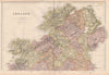 IRELAND NORTH. Ulster. Counties & railways. BLACKIE 1882 old antique map chart