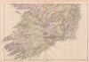 IRELAND SOUTH. Munster &c. Counties & railways. BLACKIE 1882 old antique map