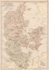 DENMARK SCHLESWIG & HOLSTEIN. Railways. Scale in Danish miles. BLACKIE 1882 map