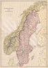 SCANDINAVIA. Sweden Norway.Railways.Scale in Swedish & Norwegian miles 1882 map
