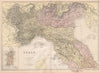 ITALY NORTH. Showing provinces & railways. BLACKIE 1882 old antique map chart