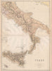 ITALY SOUTH. showing new/old province names & railways. BLACKIE 1882 map