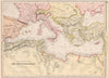 MEDITERRANEAN. Showing Telegraph cables. BLACKIE 1882 old antique map chart