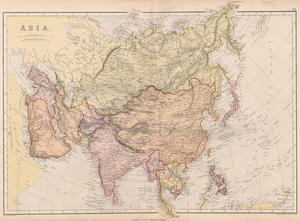 ASIA."Hindostan" Pegu Niphon Persia Anam Siam "Abou Thubbi" (Abu Dhabi) 1882 map