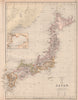 JAPAN. Shows ancient provinces (Ryoseikoku) . Inset Tokyo Bay. BLACKIE 1882 map