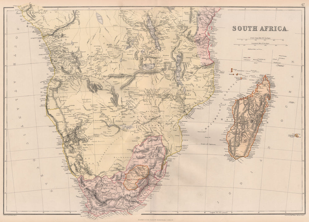 EARLY COLONIAL SOUTHERN AFRICA.Ovaherero Great Namaqua Land Cape Colony 1882 map