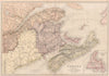 CANADA MARITIME PROVINCES. QC NS NB Prince Edward Island Newfoundland 1882 map