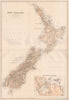 NEW ZEALAND. Counties & railways. Inset Auckland environs. BLACKIE 1882 map