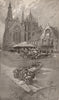 DIXMUDE (DIKSMUIDE) . The Fish Market. Belgium 1916 old antique print picture