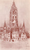 OUDENAARDE. Old Square and Church. Belgium 1916 antique print picture