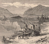 NEW YORK STATE. The Hudson, South from Newburg 1874 old antique print picture