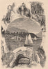 NEW YORK STATE. West Point, and scene in vicinity. Hudson 1874 old print