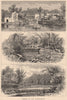 PHILADELPHIA. Wissahickon scenes. Mouth. Old Log Cabin. Bridge. Falls 1874