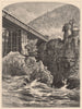 VERMONT. The West branch of Bellows Falls 1874 old antique print picture