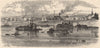NEW ALBANY. View of the town. Ohio river. Paddle steamers. Indiana 1874 print