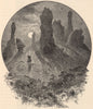 UTAH. Witches' Rocks, Weber Canyon 1874 old antique vintage print picture