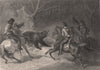 CALIFORNIA. Native Californians lassoing a bear 1874 old antique print picture