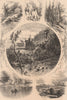 SUSQUEHANNA NORTH BRANCH. Scenery. Lumber mills.  1874 old antique print