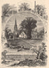 BOSTON. Suburbs. Brookline. Chestnut Hill. Massachusetts 1874 old print