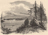 NEW YORK STATE. Lake George, North from Tea Island 1874 old antique print