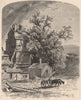 CONNECTICUT. Old Furnace, at Kent plains. Horse & cart 1874 antique print