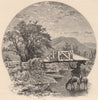 CONNECTICUT. Old Bridge, Blackberry river, near Canaan. Horses 1874 print
