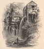 MASSACHUSETTS. Old Mill, Sage's Ravine. Fishing. Housatonic 1874 print