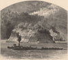 MISSISSIPPI RIVER. Grand-Tower Rock below St Louis. Paddle boat. Missouri 1874