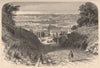 DUBUQUE. View of the town. Bridges on the Mississippi. Iowa 1874 old print