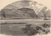 IOWA. Eagle Point, Dubuque. Paddle steamer. Steam train. Raft. Mississippi 1874