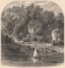 MINNESOTA. Limestone natural walls below St. Paul. Steam train. Mississippi 1874