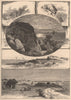MASSACHUSETTS. Gloucester and Rockport 1874 old antique vintage print picture