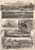 CONNECTICUT. Scenes in Bridgeport, Stratford, and Milford 1874 old print
