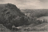 NEW HAVEN. East Rock. Hunting with rifle & dog. Connecticut 1874 old print