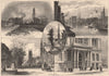 CHICAGO. River. Madison St bridge. Wabash Avenue, Board of Trade. Illinois 1874
