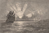 ILLINOIS. Sunset, Lake Michigan 1874 old antique vintage print picture
