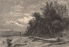 ILLINOIS. The Shore at Lake Forest 1874 old antique vintage print picture